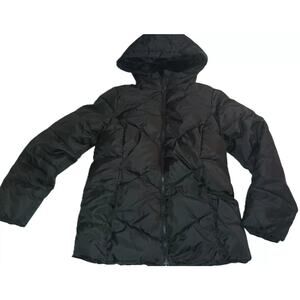 Swiss Tech Boy's Faux Fur Lined Hooded Puffer Jacket Black Size L(10/12) B002